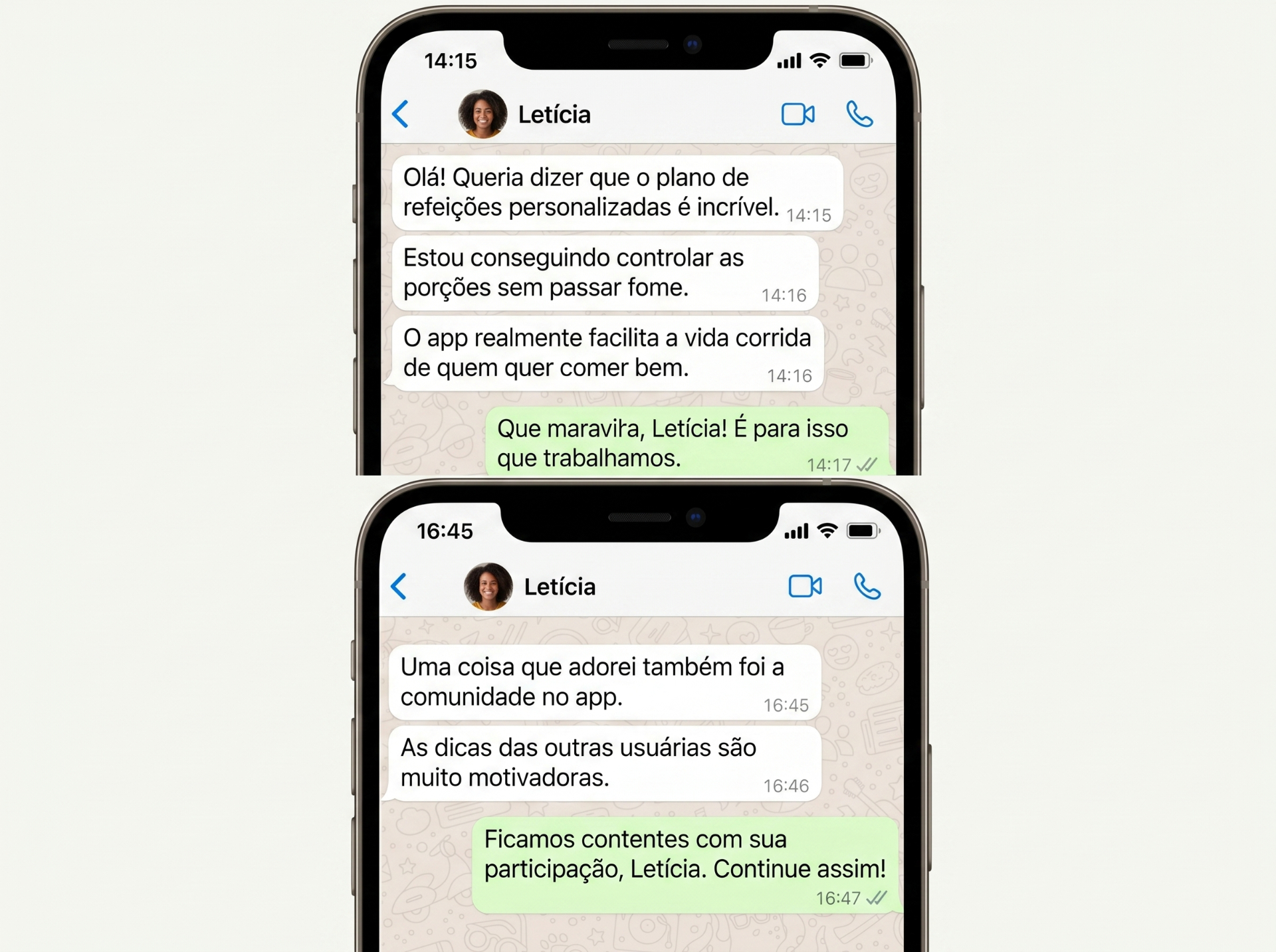 Depoimento de cliente Letícia